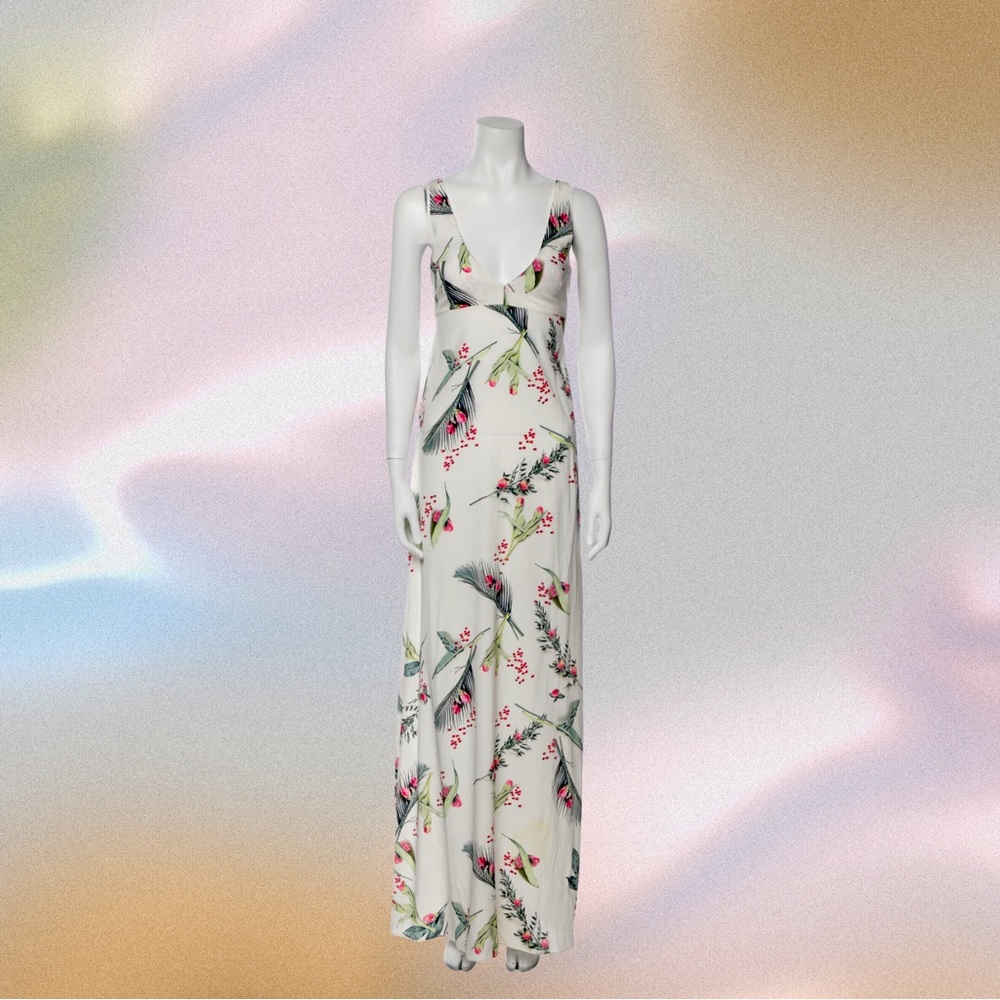 Cacharel Silk Dress with Pink and Green Accents